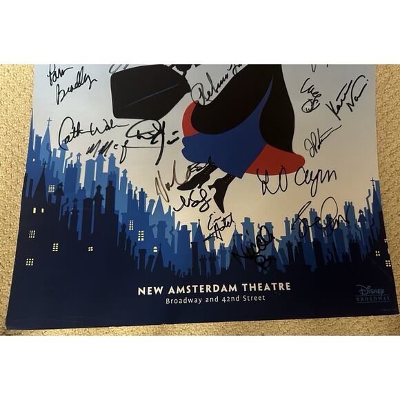 Mary Poppins Broadway Autographed Poster Disney Signed Amsterdam Theater 22 x 14 - Picture 5 of 7